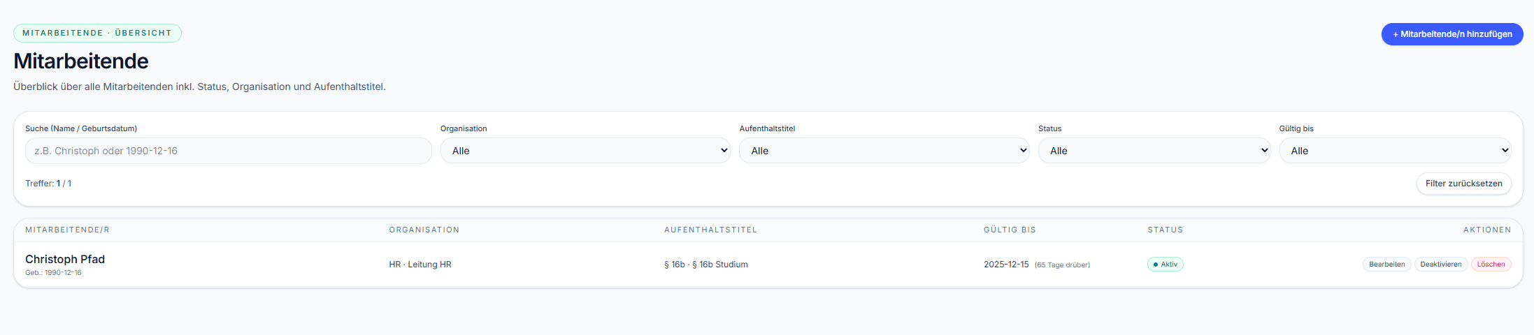 Mitarbeitenden-Modul